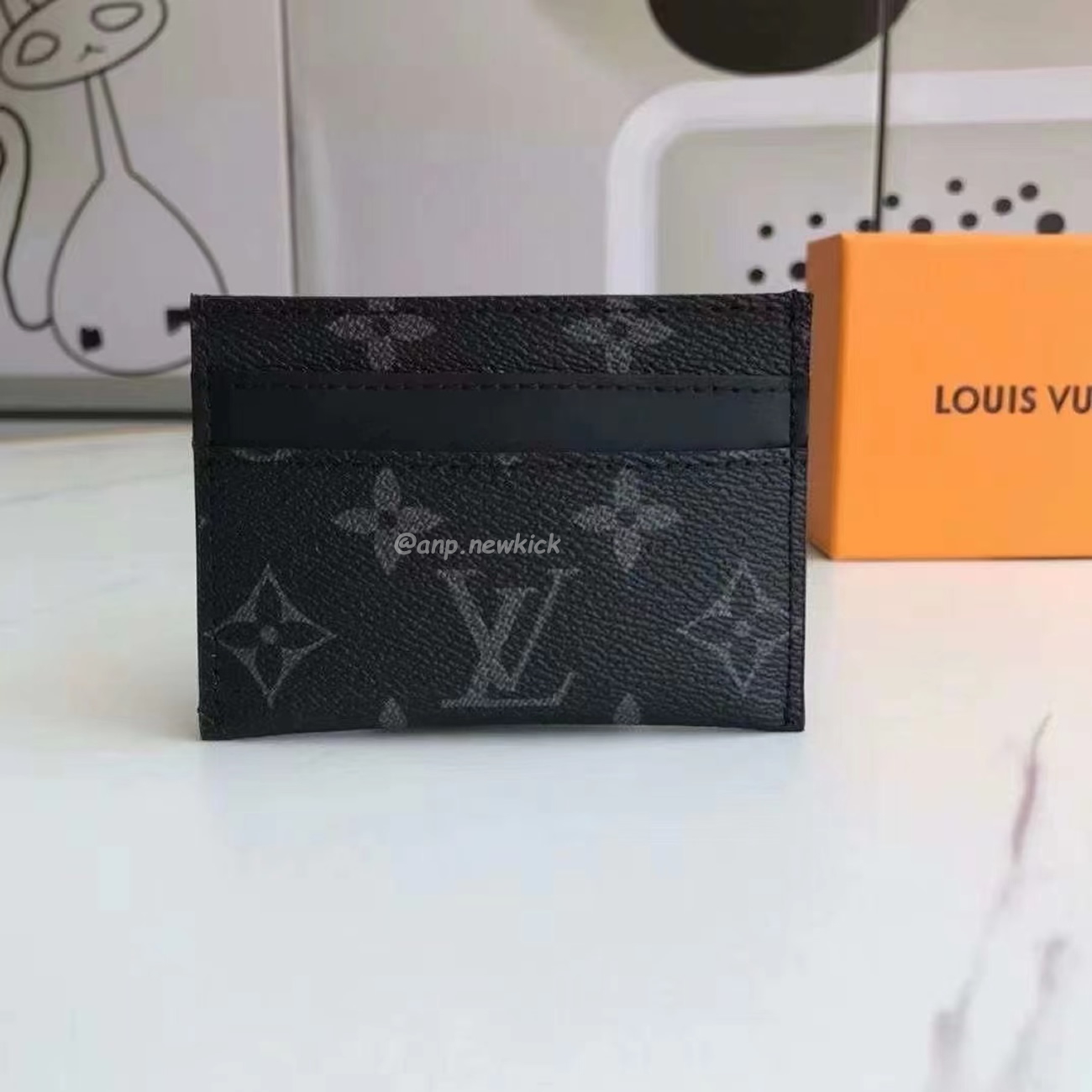 Louis Vuitton Card Holder Porte Cartes Double Monogram Eclipse Blackgrey M62170 (6) - newkick.org