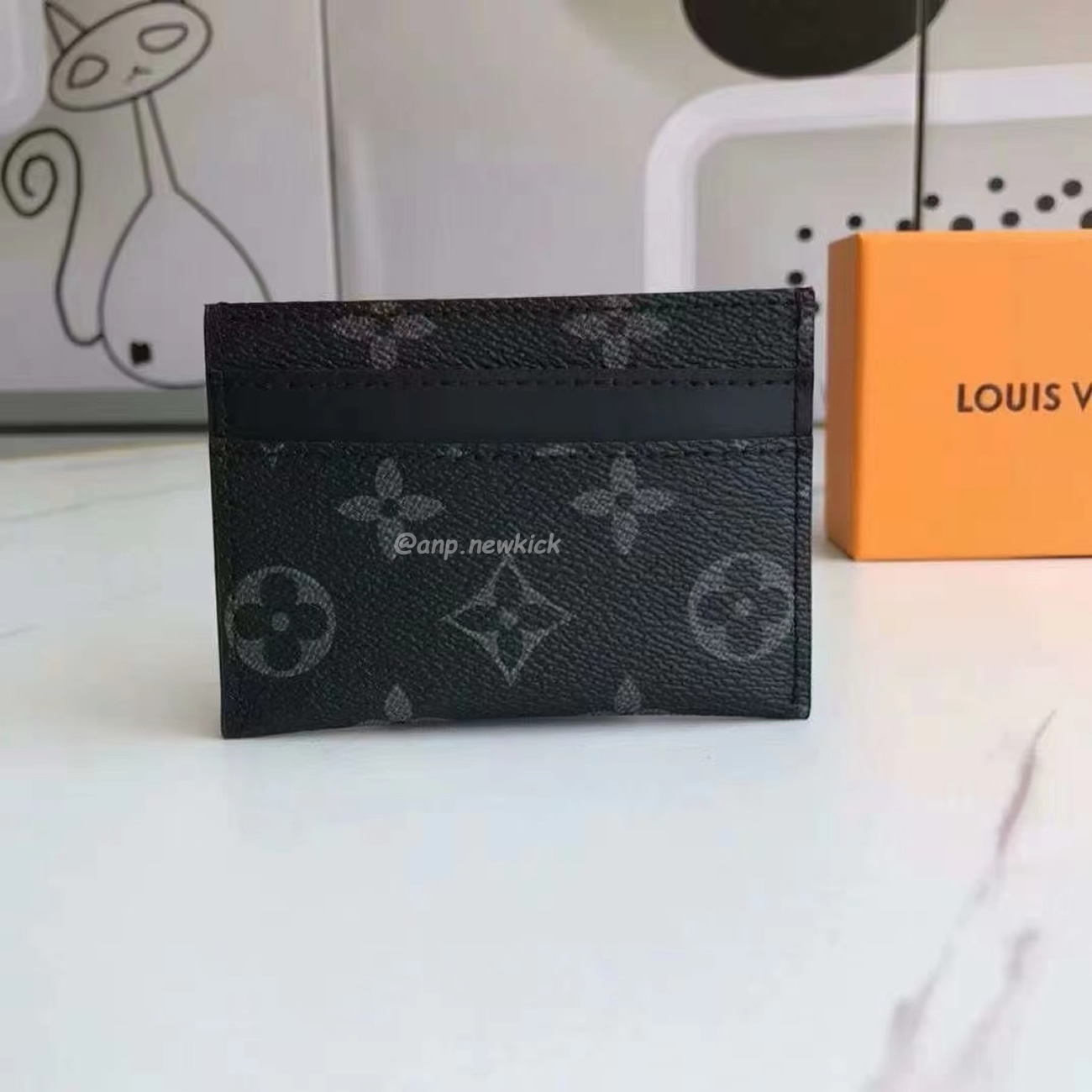 Louis Vuitton Card Holder Porte Cartes Double Monogram Eclipse Blackgrey M62170 (7) - newkick.org