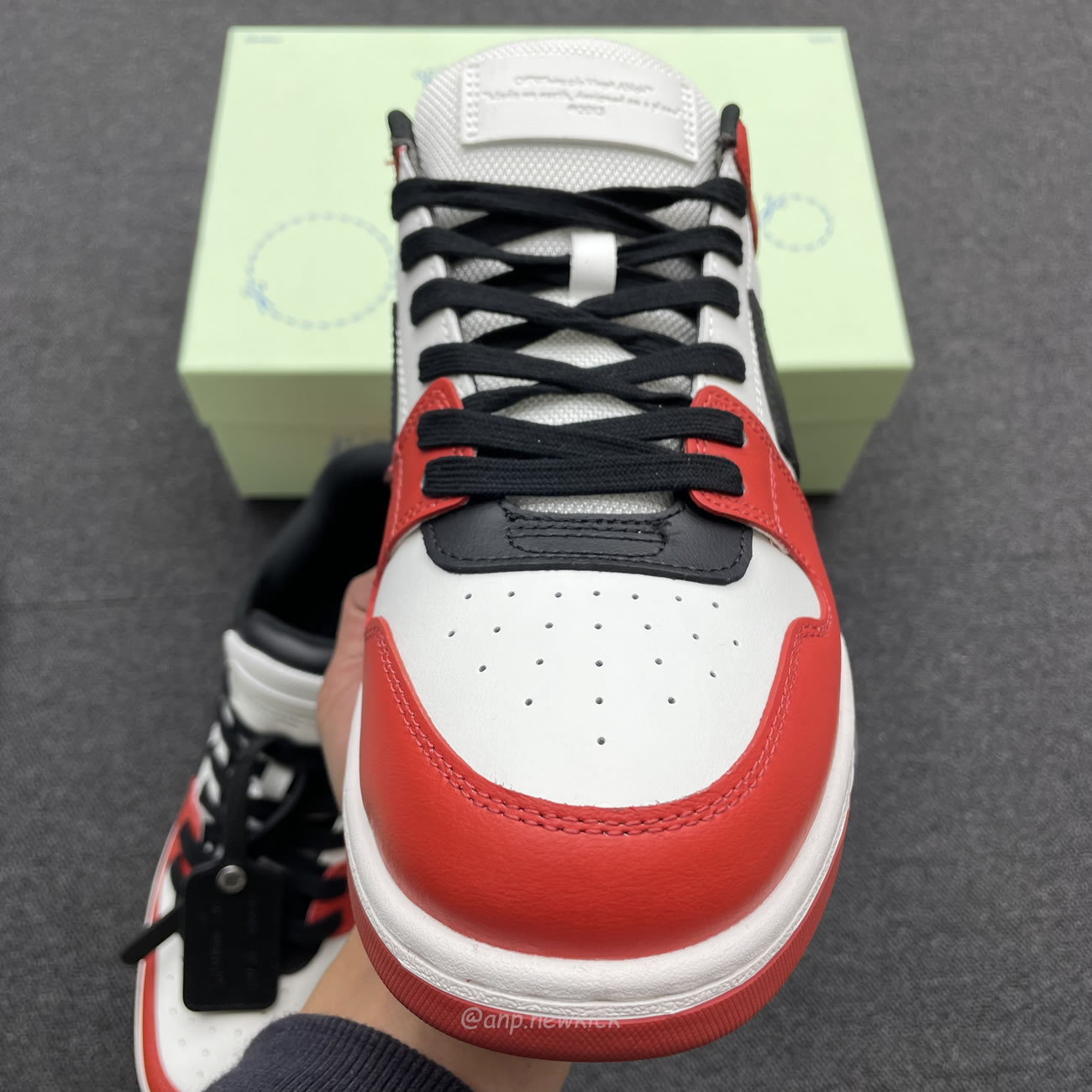 Off White Out Of Office Ooo Low Tops Black White Red Omia189s22lea0012510 (12) - newkick.org
