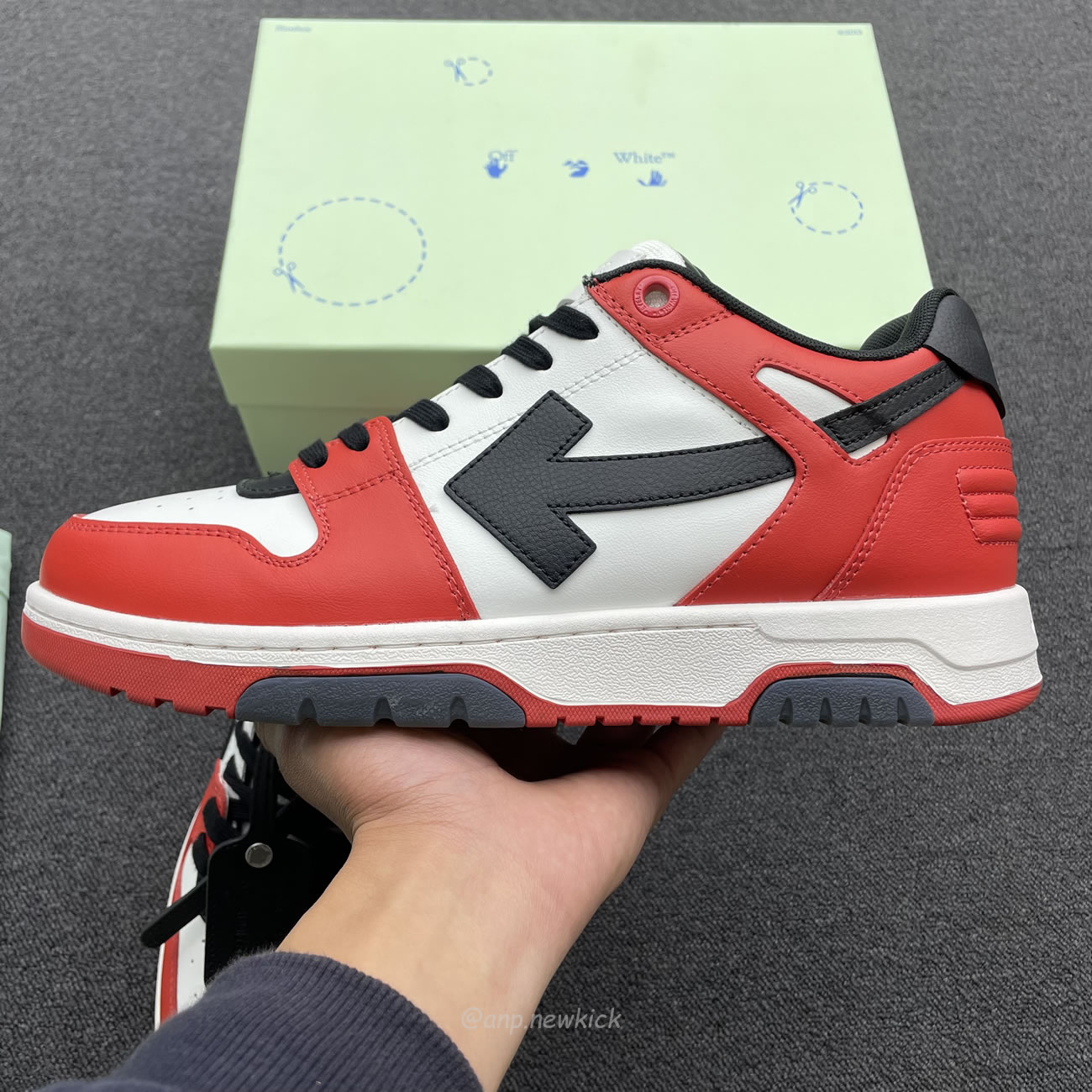 Off White Out Of Office Ooo Low Tops Black White Red Omia189s22lea0012510 (13) - newkick.org