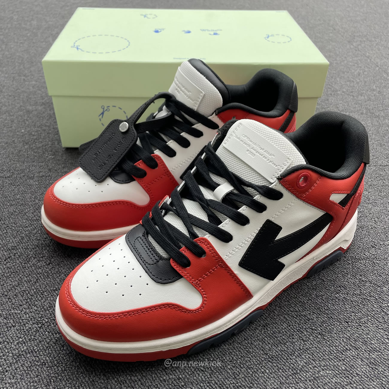 Off White Out Of Office Ooo Low Tops Black White Red Omia189s22lea0012510 (14) - newkick.org