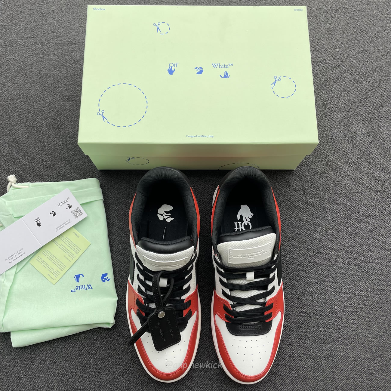 Off White Out Of Office Ooo Low Tops Black White Red Omia189s22lea0012510 (3) - newkick.org