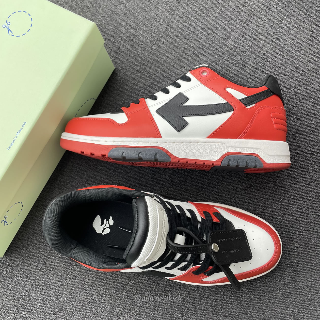 Off White Out Of Office Ooo Low Tops Black White Red Omia189s22lea0012510 (6) - newkick.org