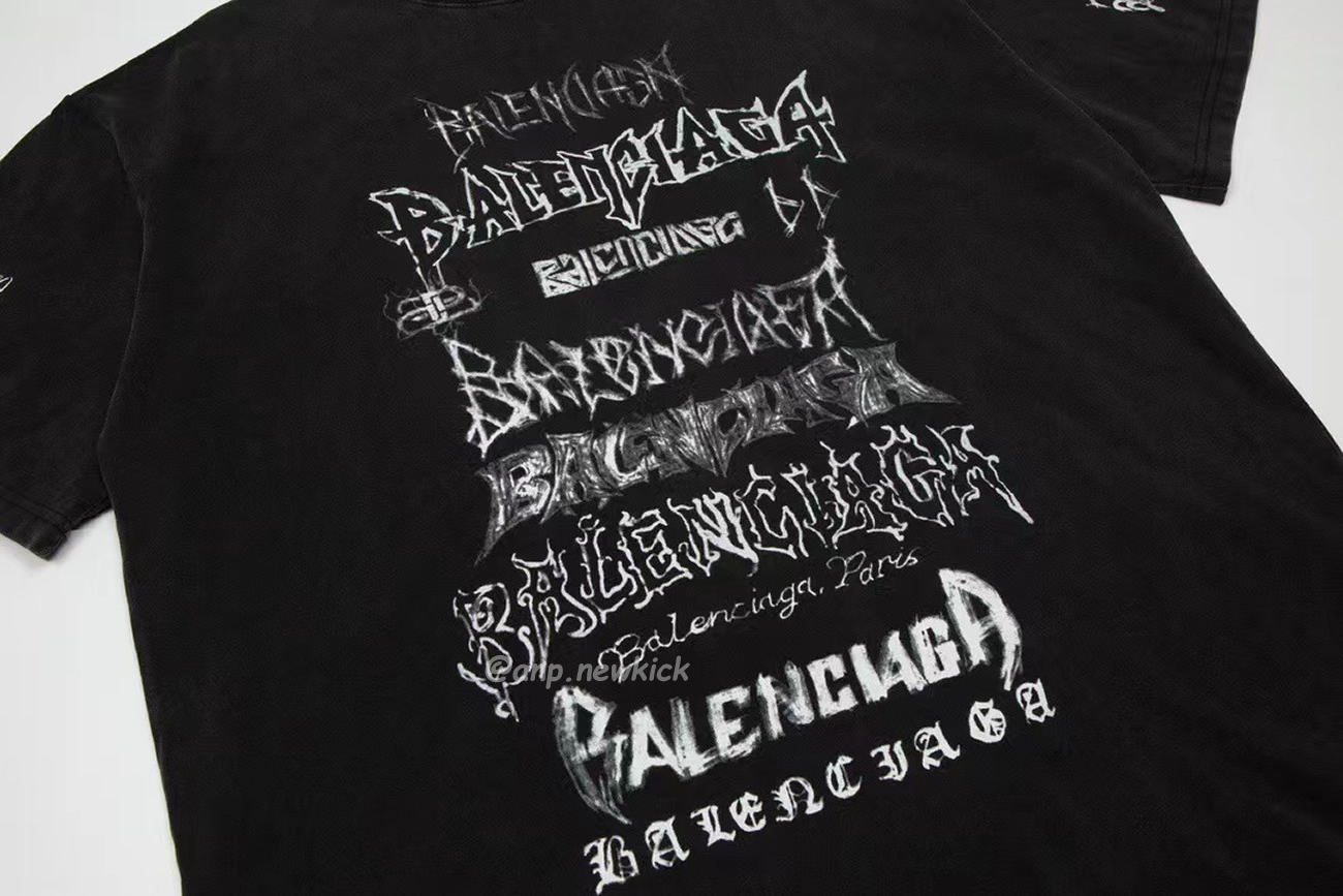 Balenciaga Sanskrit Alphabet Full Body Print Short Sleeve T Shirt (3) - newkick.org