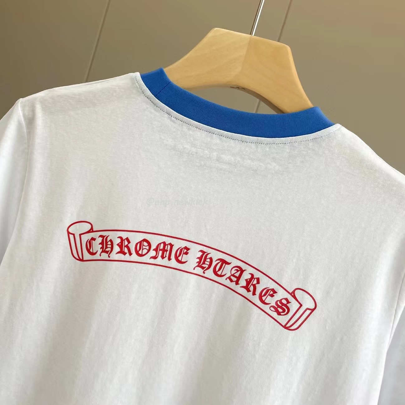Chrome Hearts Horseshoe Logo Vintage White Short Sleeve Tee (11) - newkick.org