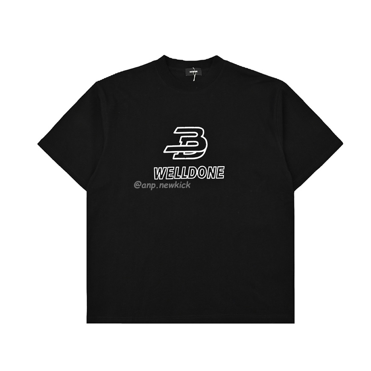 Welldone Letter Printing Black White T Shirt (3) - newkick.org