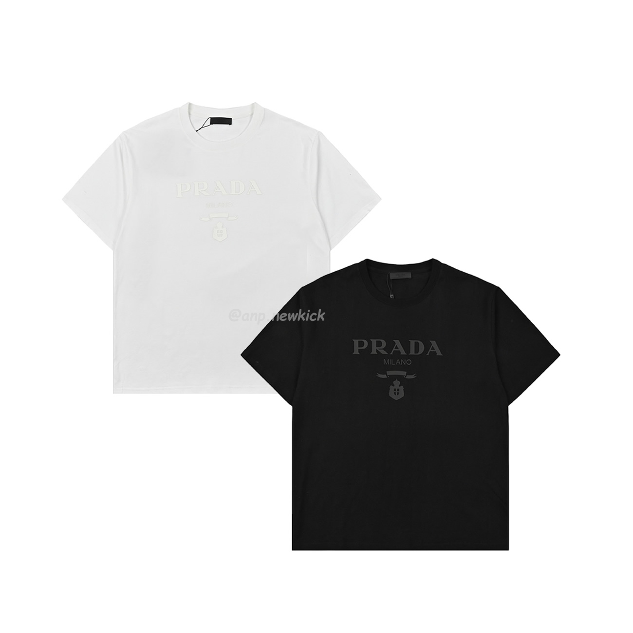 Prada Raised Logo Round Neck T Shirt (1) - newkick.org