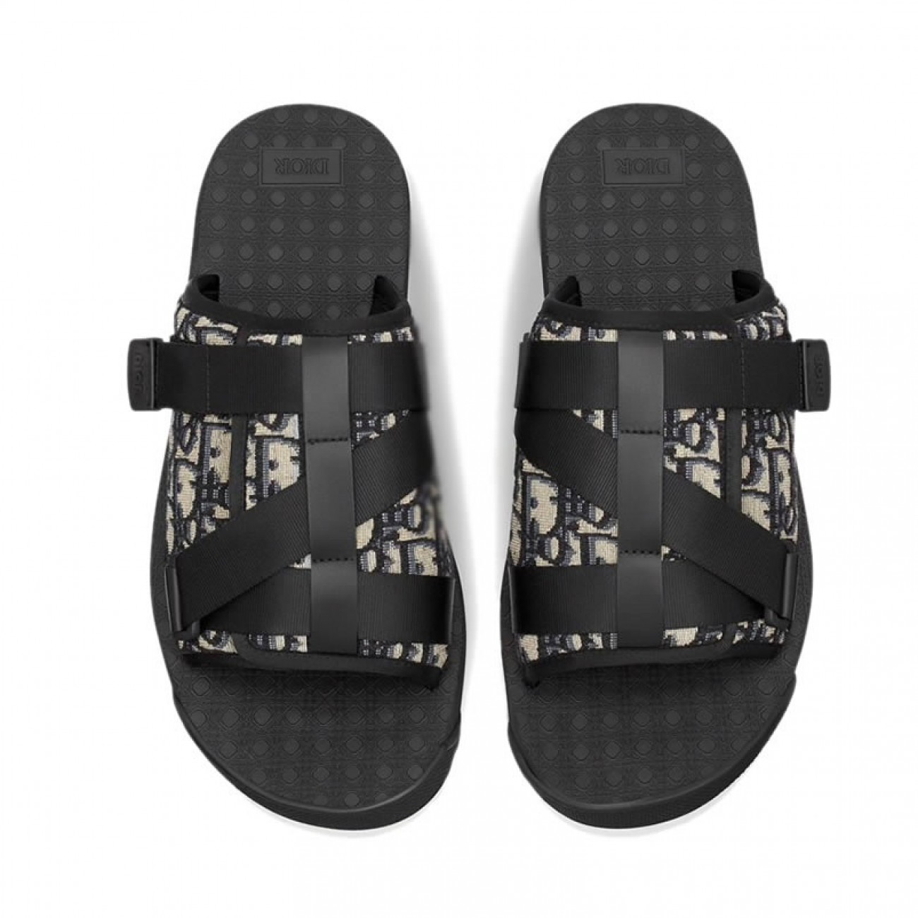 Dior Black Oblique Neoprene Sandals