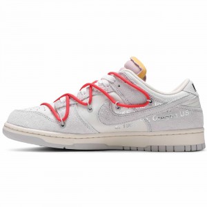 Off-White x Nike SB Dunk Low Lot 33 of 50 "Sail/Neutral Grey-Chile Red" DJ0950-118