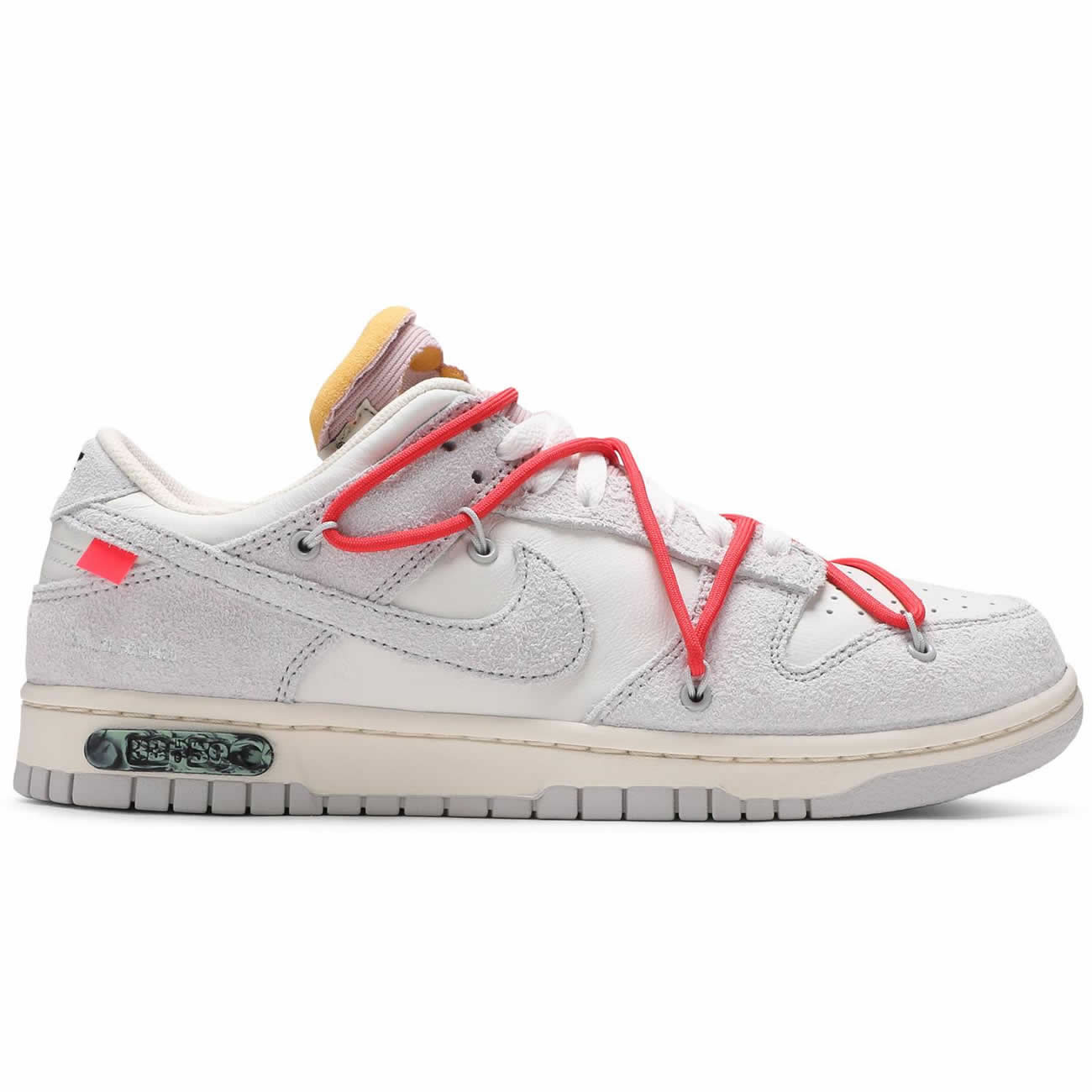 Off-White x Nike SB Dunk Low Lot 33 of 50 "Sail/Neutral Grey-Chile Red" DJ0950-118