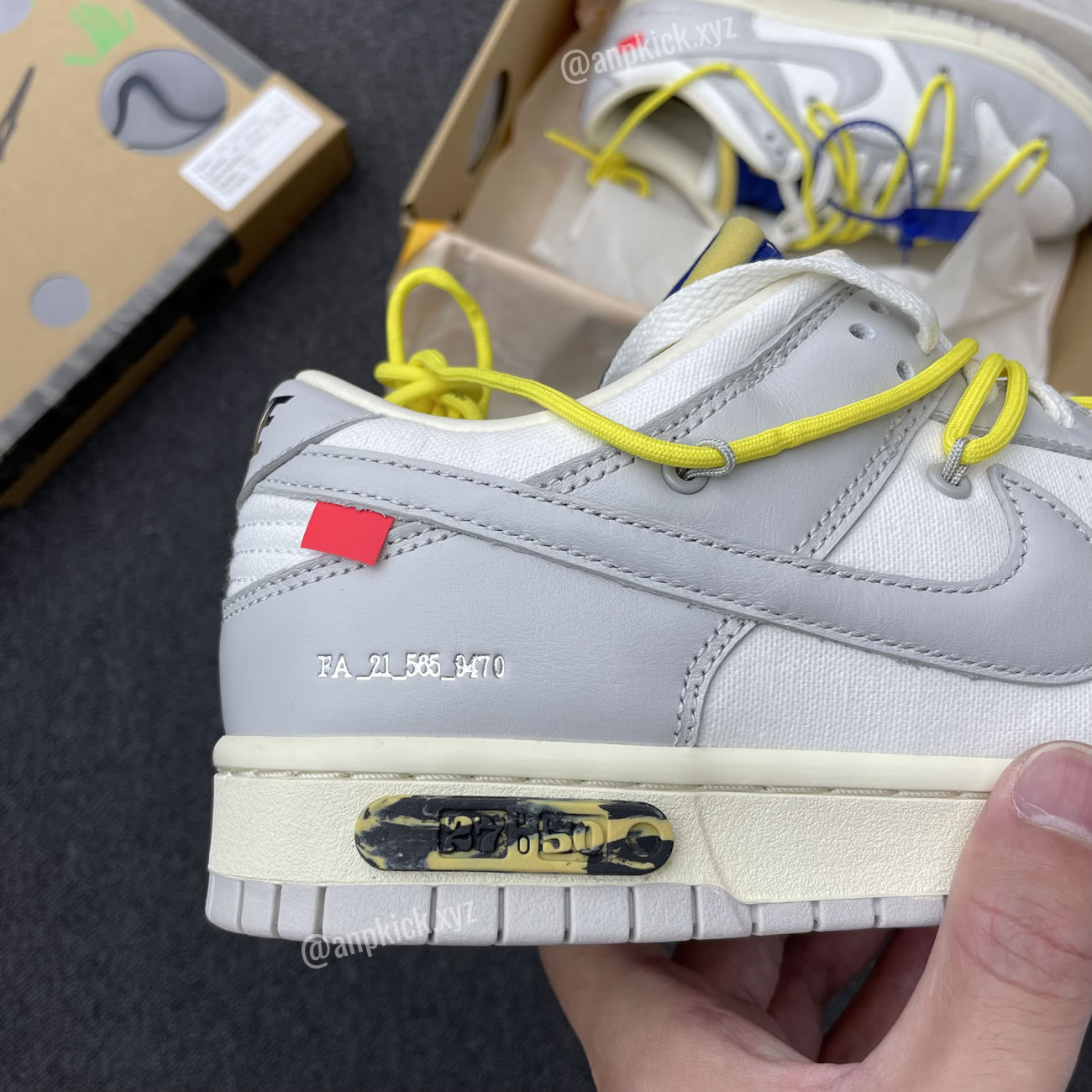 Off-White x Nike SB Dunk Low The 27 Of 50 "Sail/Neutral Grey" DM1602-120