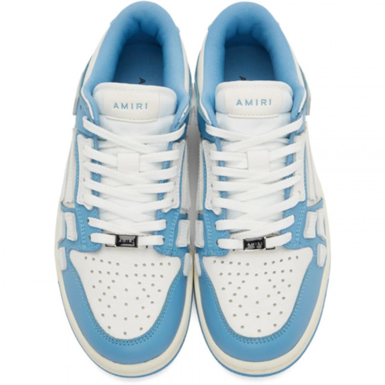 A.M.I.R.I Skel Top Low Leather Sneakers Blue MFS003-462