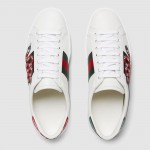 G.U.C.C.I GG White Embroidered Ace Sneaker For Mens Womens