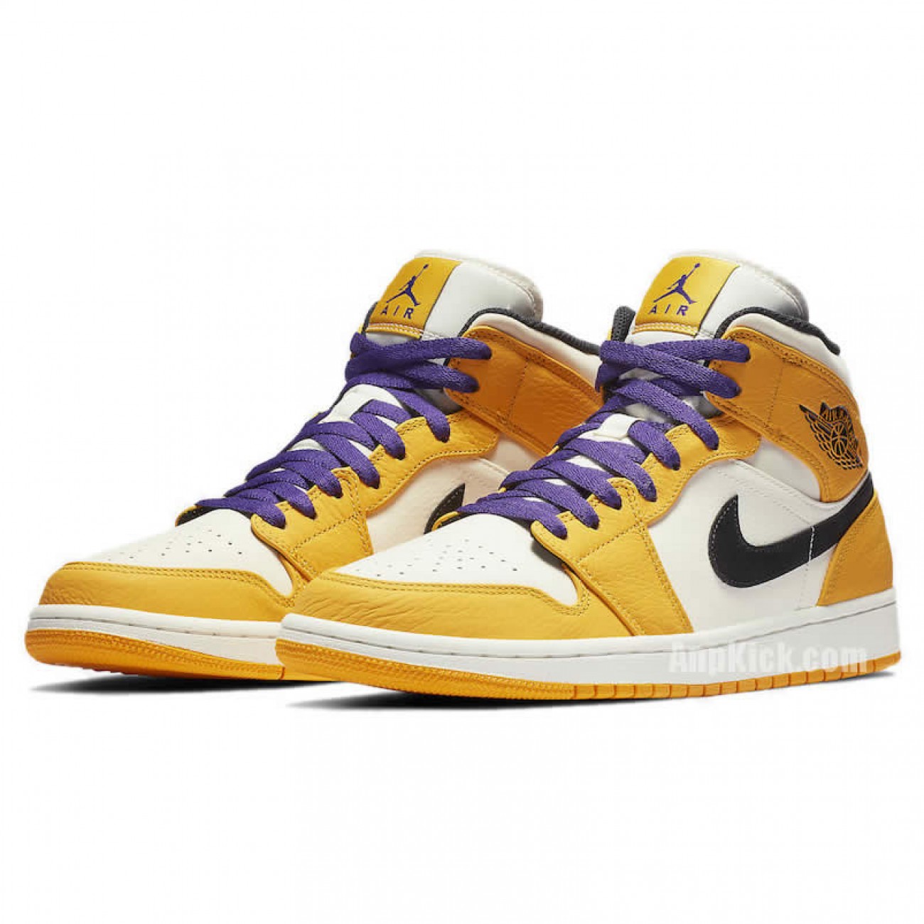 Air Jordan 1 Mid 2019 "Lakers" Yellow Purple Release Date 852542-700