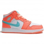 Air Jordan 1 Mid GS "Crimson Pulse" Pink Aqua 555112-814