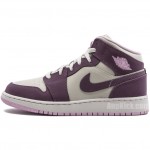 Air Jordan 1 Mid GS "Pro Purple / Desert Sand" Shoes For Women 555112-500