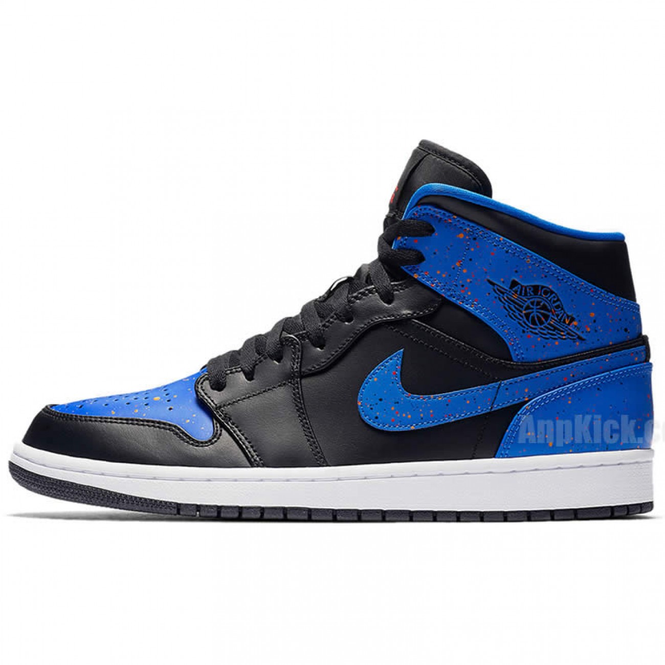 Air Jordan 1 Mid "Royal Blue" Paint Splatter Shoes 554724-048