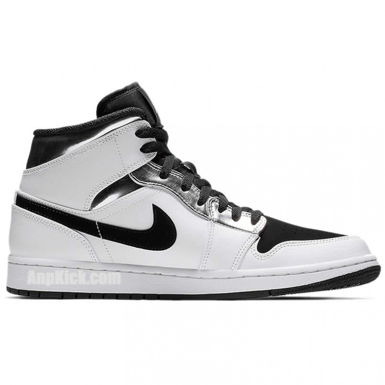 Air Jordan 1 Mid "White/Silver" Kawhi Leonard Alternate Shoes 554724-121