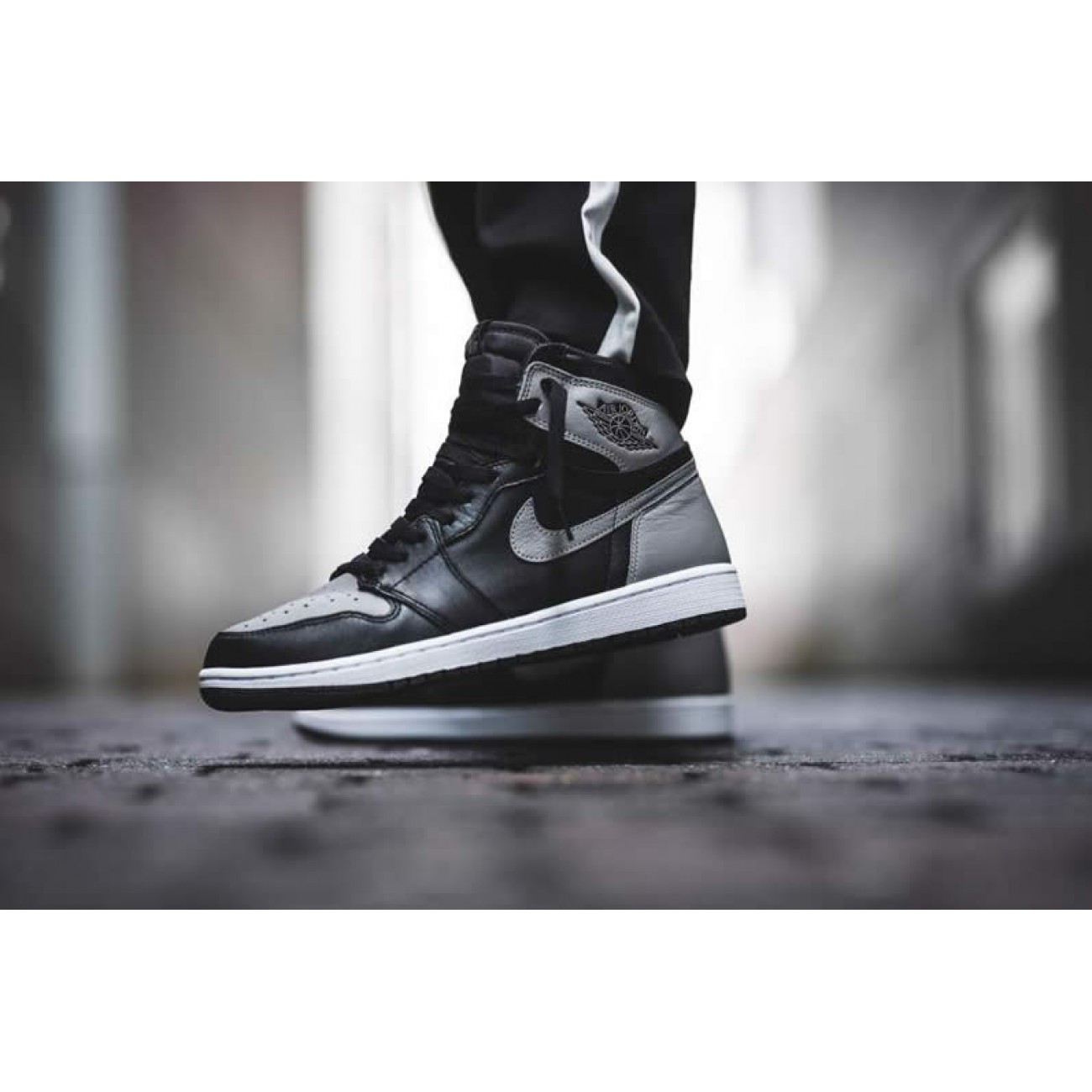 Air Jordan 1 Shadow Grey 2018 On Feet Mens GS Outfit Shoes 555088-013