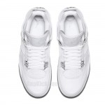Air Jordan 4 All White/Silver "Pure Money" Mens GS For Sale 308497-100