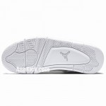 Air Jordan 4 All White/Silver "Pure Money" Mens GS For Sale 308497-100