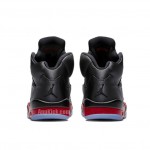 Air Jordan 5 "Satin Bred" Black/University Red On Feet Outfit 136027-006