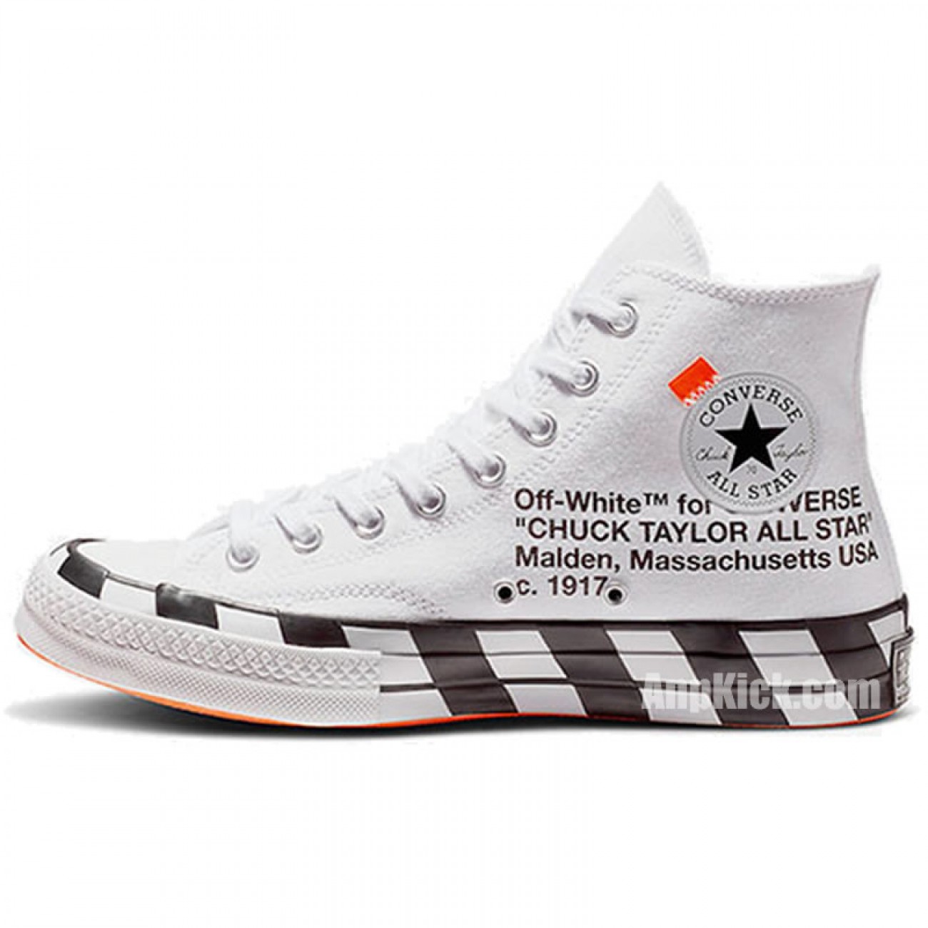 OFF-WHITE x Converse Chuck 70 "Stripe / White" High Tops Shoes 163862C