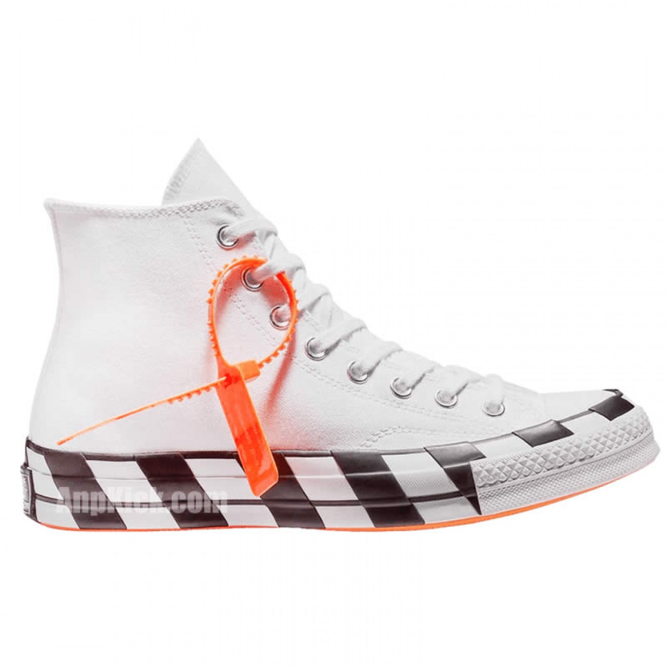 OFF-WHITE x Converse Chuck 70 "Stripe / White" High Tops Shoes 163862C