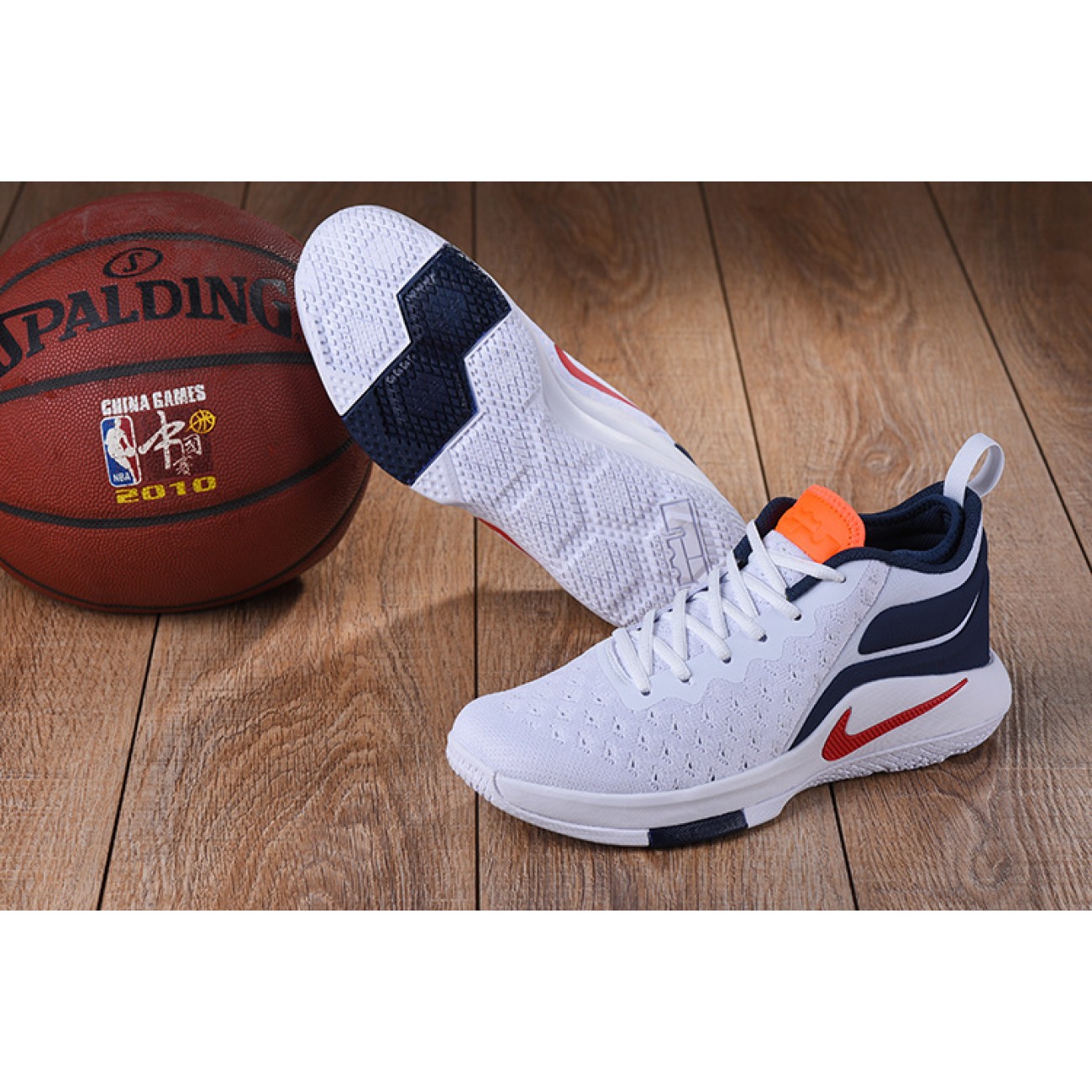 Lebron Witness 2 Flyknit Basketball Shoes White/Deep Blue/Orange/Red
