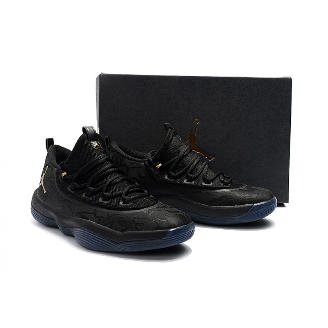 Air Jordan Super Fly Low Basketball Shoes Black/Gold