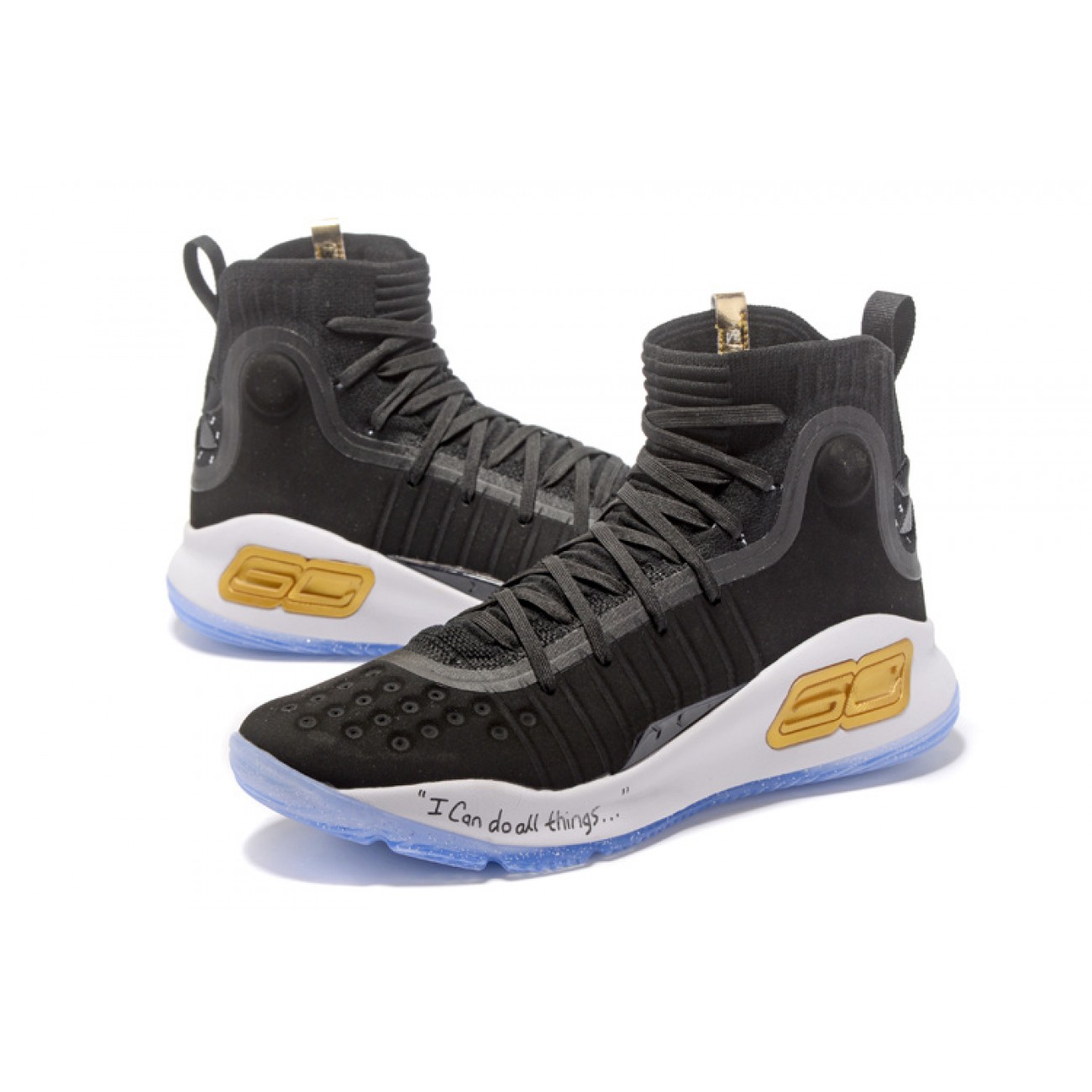 Under Armour UA Curry 4 "I Can Do All Things" Black/White/Gold