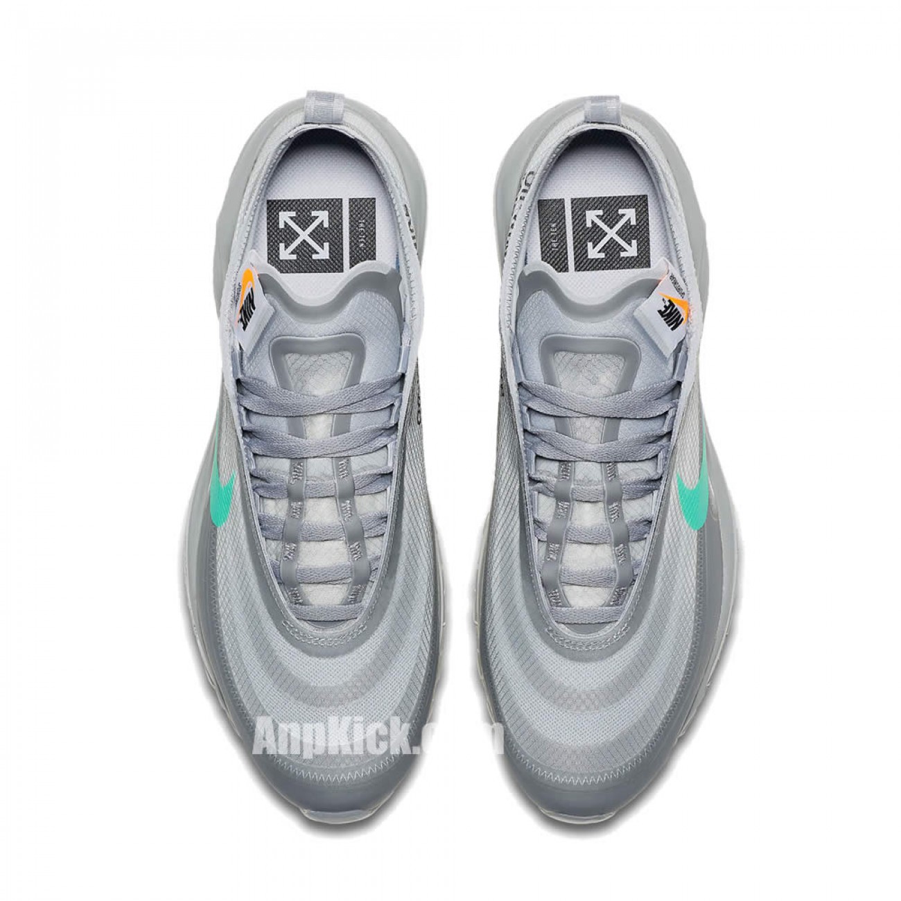 Off-White x Nike Air Max 97 Green Grey Mens Womens Shoes AJ4585-101