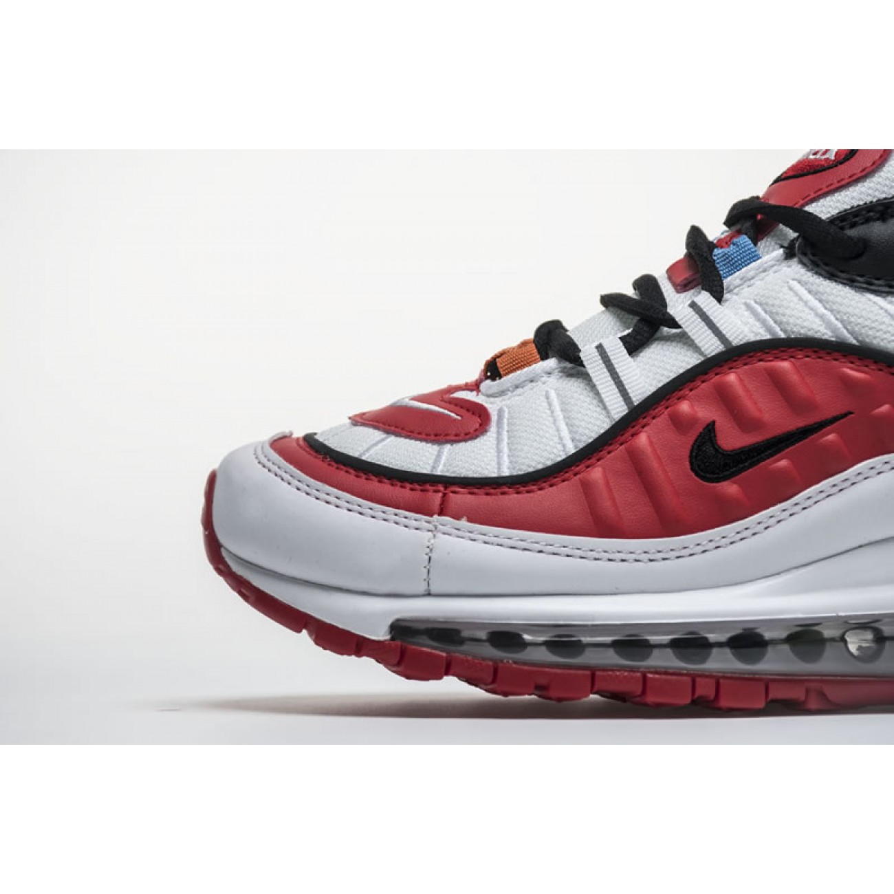 Off-White Virgil Abloh x Nike Air Max 98 White/Red Wmns Mens Size Shoes For Sale AJ6302-113