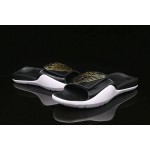 Air Jordan Hydro 7 Sandals Slippers Black White Gold Wmns AA2516-021 Mens AA2517-021
