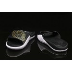 Air Jordan Hydro 7 Sandals Slippers Black White Gold Wmns AA2516-021 Mens AA2517-021
