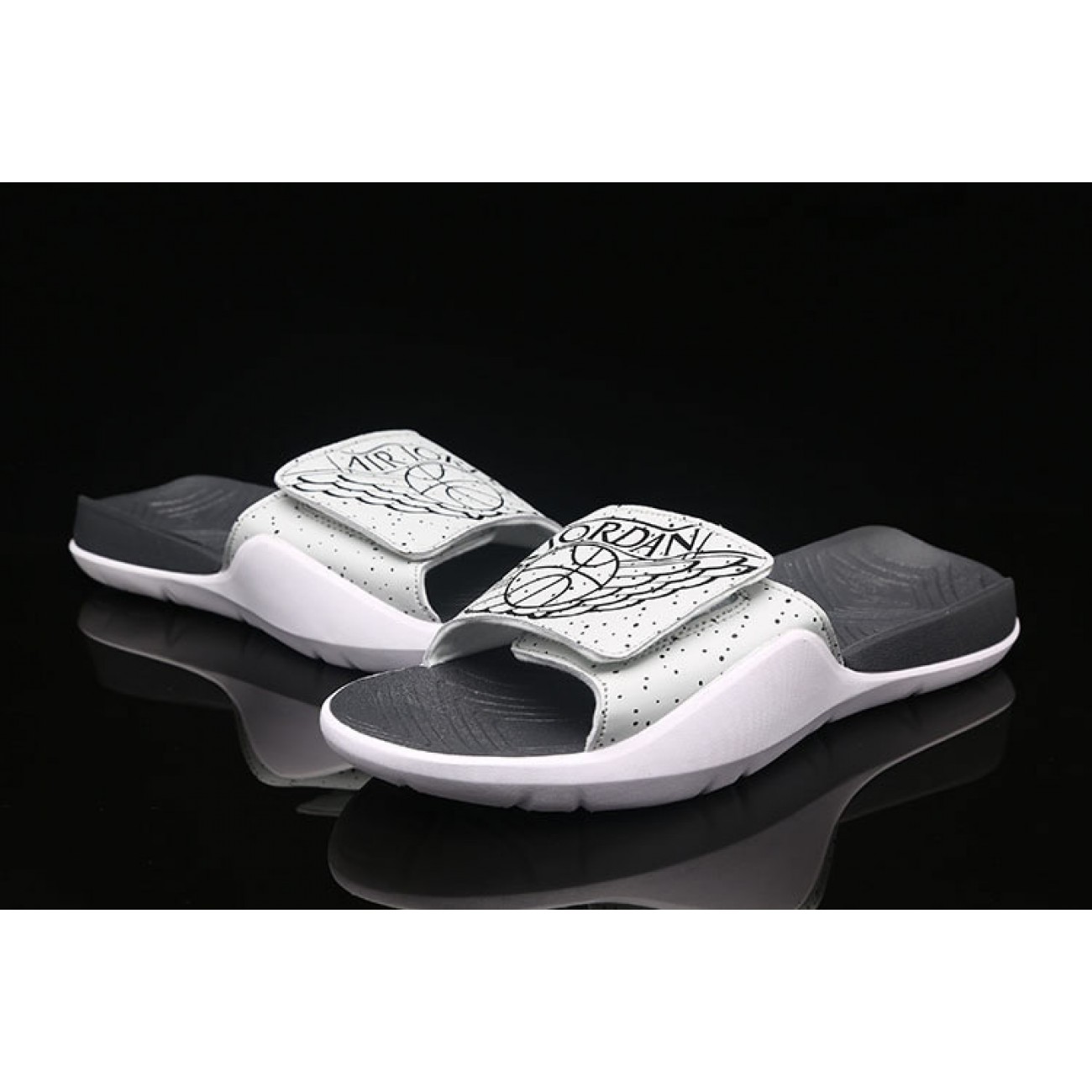 Air Jordan Hydro 7 Sandals Slippers White Black Wmns AA2516-004 Mens AA2517-004
