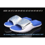 Air Jordan Hydro 7 Sandals Slippers White Blue Wmns AA2516-007 Mens AA2517-007