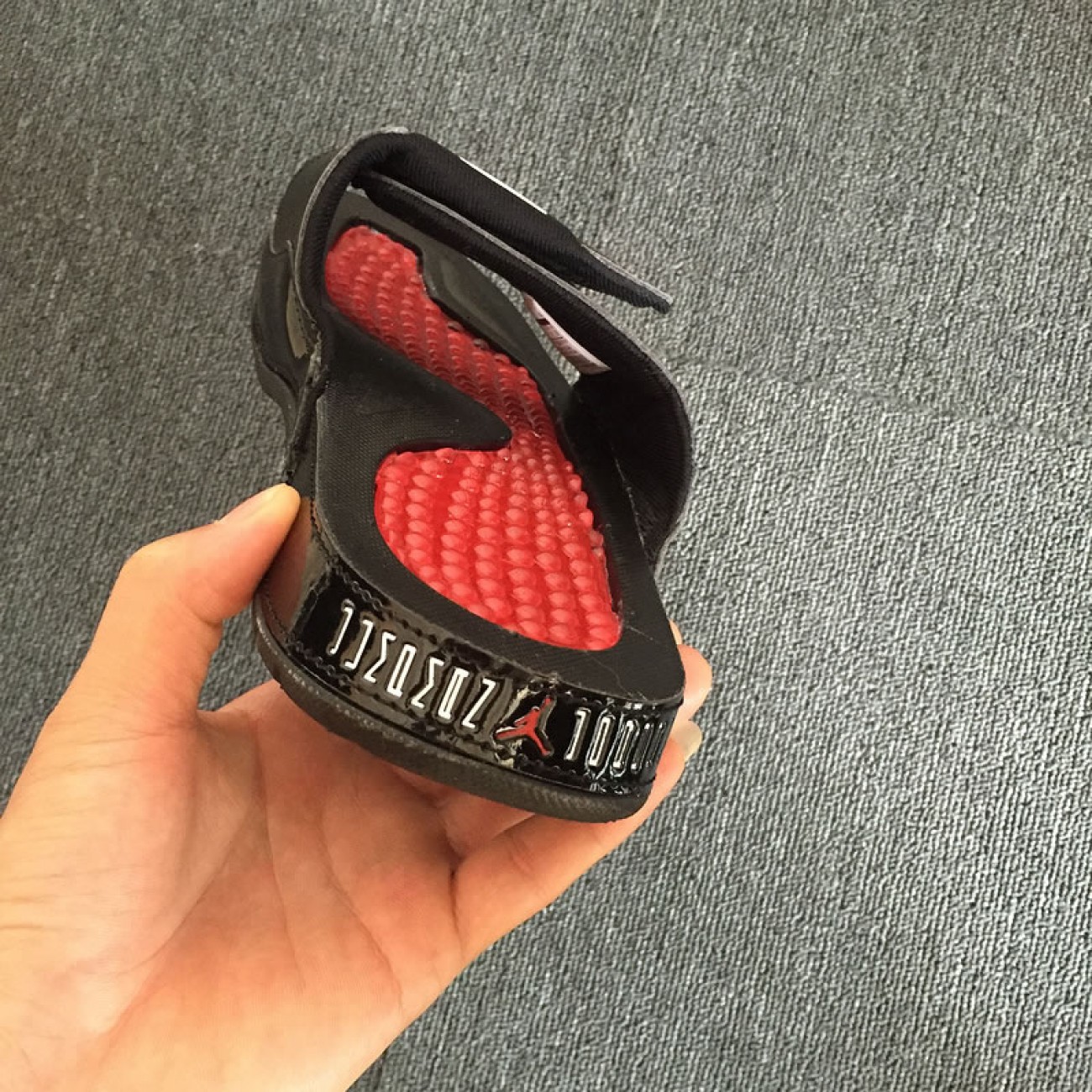Air Jordan Hydro XI AJ11 Black Red Sandals Slippers