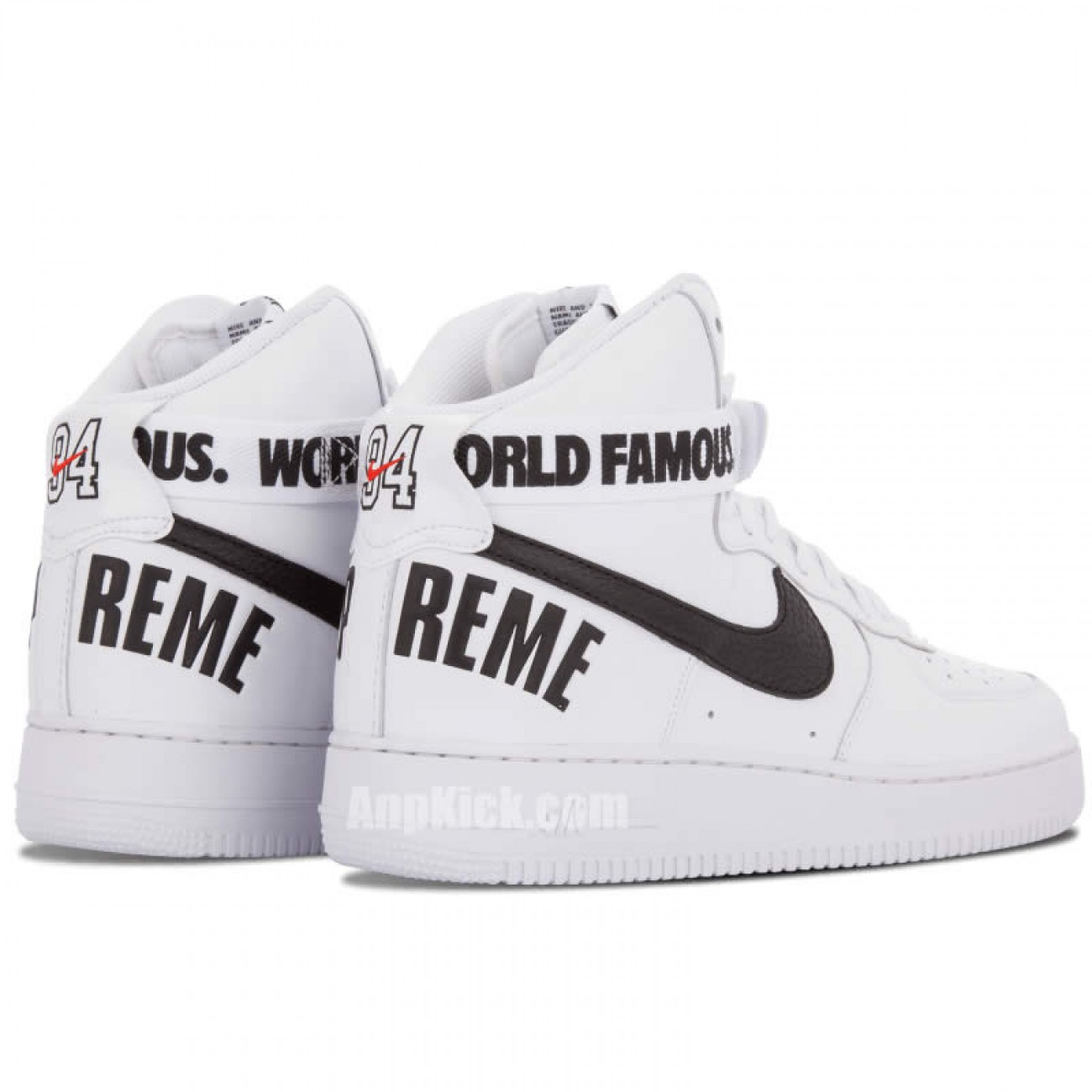 Supreme® x Nike Air Force 1 High SP World Famous 94 White/Black 698696-100