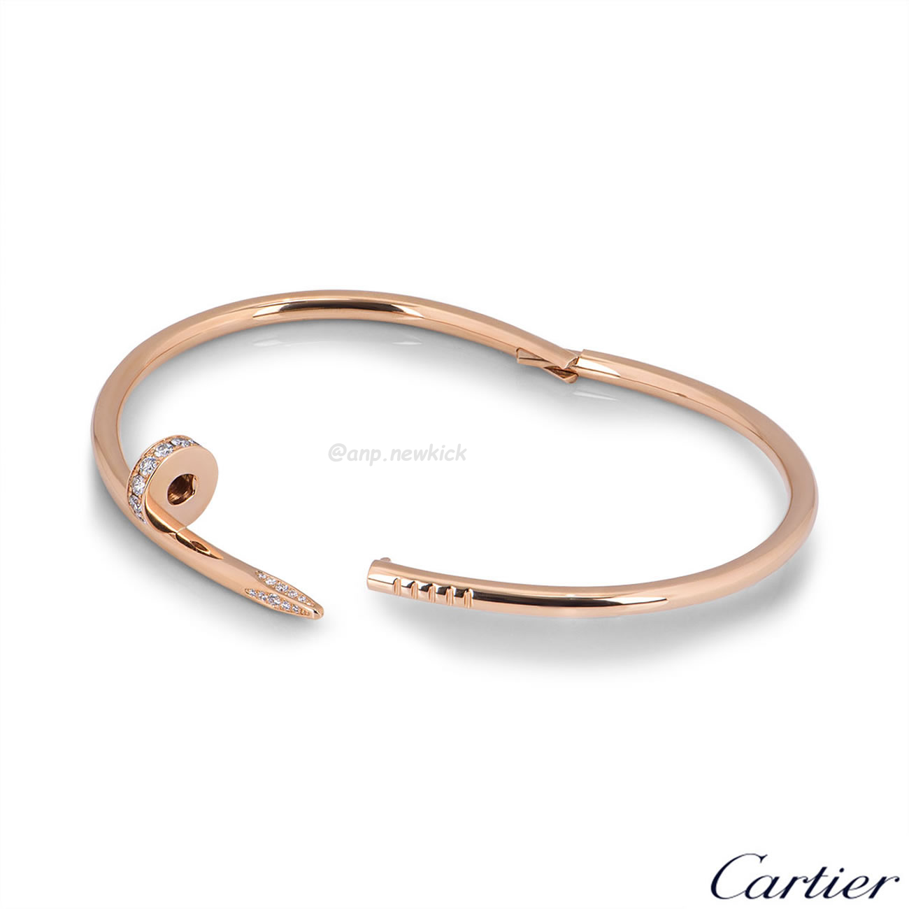 Cartier Rose Gold Silver Diamond Juste Un Clou Bracelet Size 16 B6048516