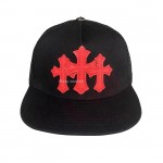 Chrome Hearts Tri-Cross Black White Red Trucker Hat