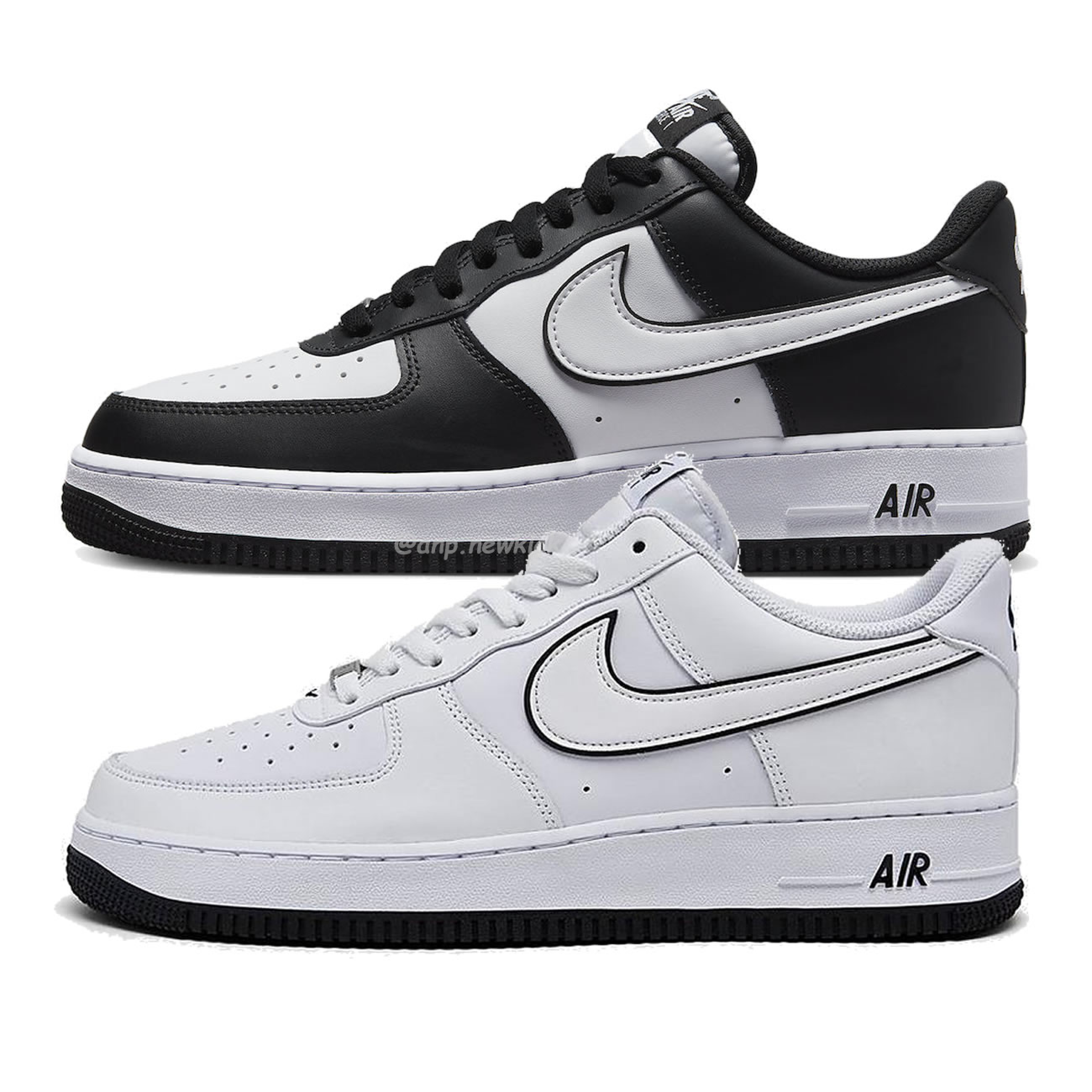 Nike Air Force 1 07 Low White Black Outline Swoosh White Swoosh Panda Dv0788 103 Dv0788 001 2381