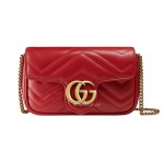 Gucci GG Marmont Matelasse Super Mini Bag Red