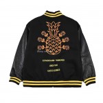 GUCCI WOOL SWEATER BLACK jacket double G pineapple embroidered patchwork design