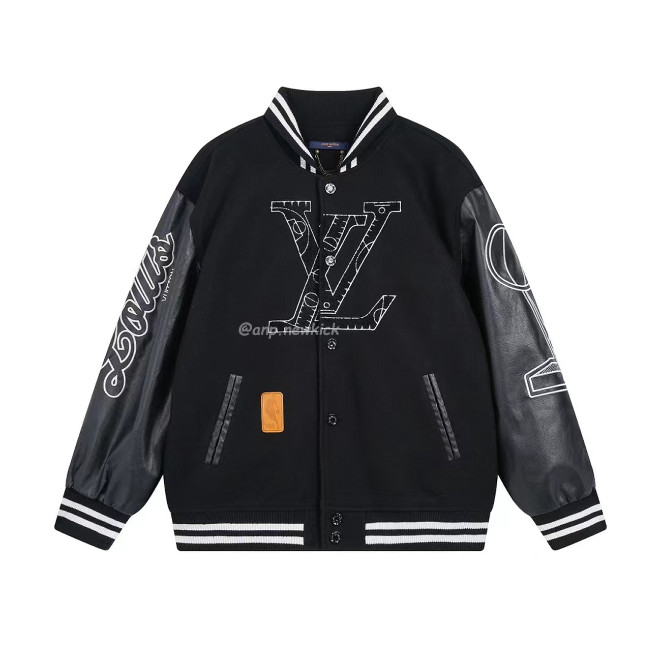 Louis Vuitton X NBA Leather Basketball Jacket Black