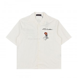Louis Vuitton 1V 24SS Embroidered short sleeved shirts on the banks of the Bridge Seine River flower