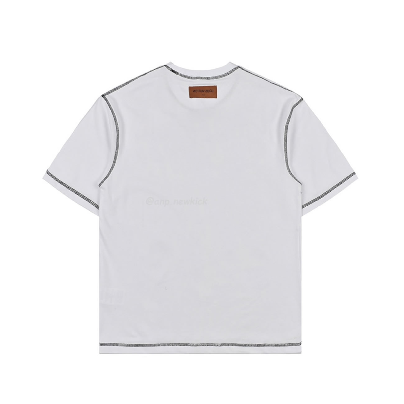 Louis Vuitton 24ss Stitching cursive embroidery letters, short sleeves T-shirt