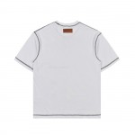 Louis Vuitton 24ss Stitching cursive embroidery letters, short sleeves T-shirt