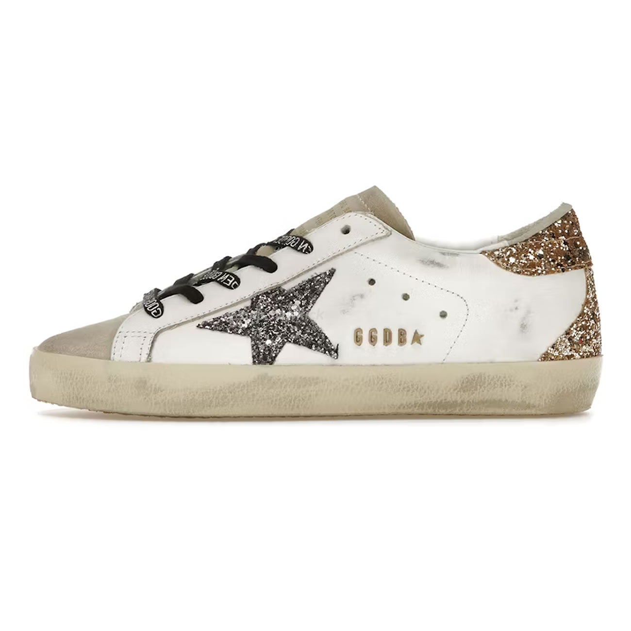 Golden Goose Super-Star White Silver Gold Glitter (Women's) GWF00102