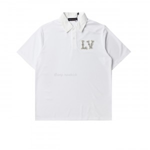 Louis Vuitton 24ss Water Diamond Letter Polo Short Sleeves T-shirt